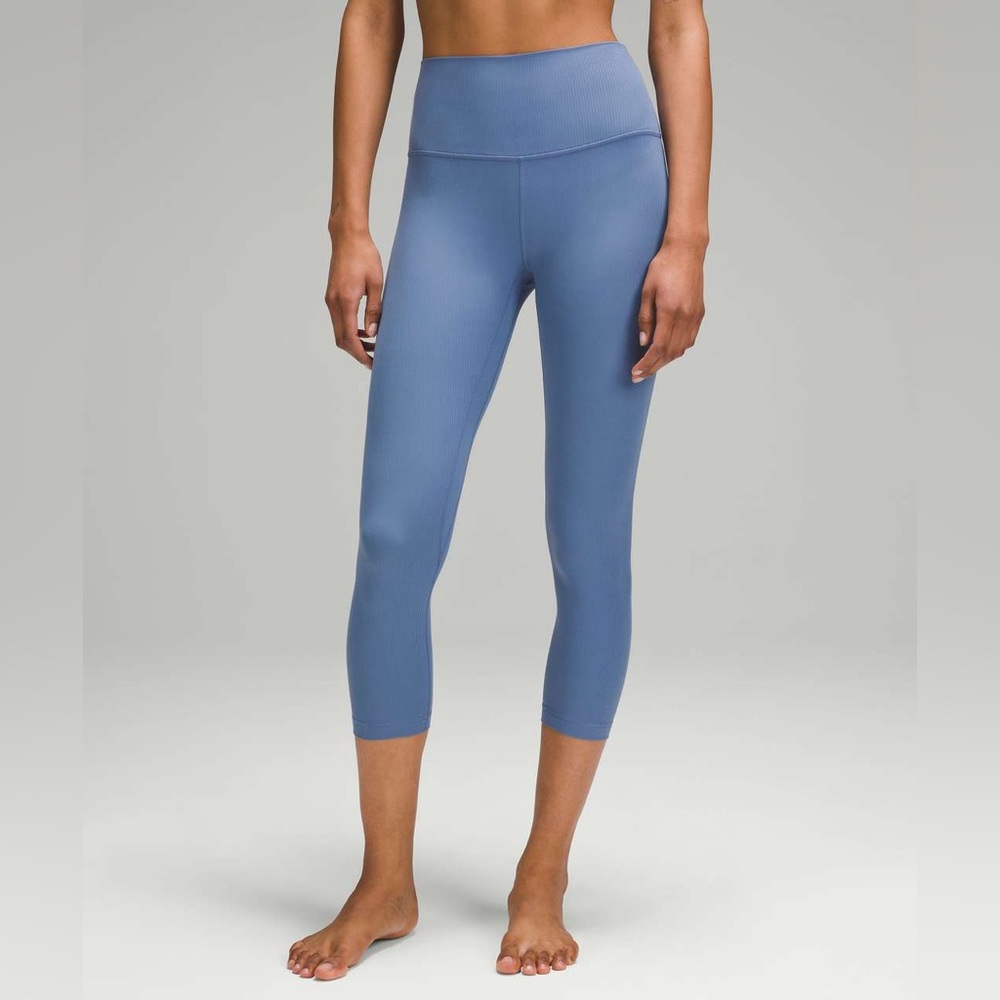 Lululemon Align High-Rise Ribbed‎ Crop 23” Oasis Blue Yoga Leggings Size 2